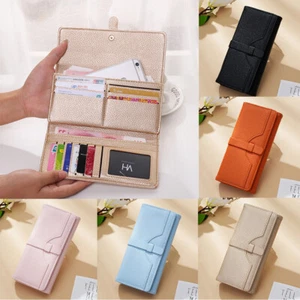 Women's Leather Clutch Bag Large-capacity Wallet Credit Card Purse Handbag Gift - Picture 1 of 18