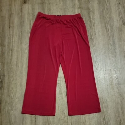 Carolyn Strauss Pull On Elastic Waist Red Pants Sz 1X Petite High Rise - Image 1 of 4