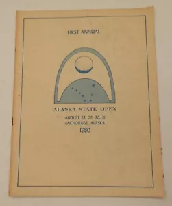 Primer libro anual de recuerdos vintage del Alaska State Open 1980 golf anclaje - Imagen 1 de 2