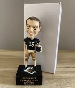 DREW BREES Purdue Boilermakers BIG 10 Football Icons 4” Bobblehead NIB! - Picture 1 of 2