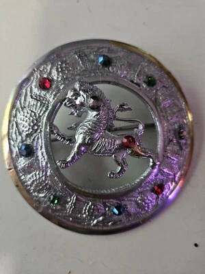 Scottish Lion Rampart Kilt Brooch Renaissance Festival Silver Metal  - Image 1 of 4