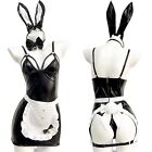 Womens Maid Nightclub Role Play Costume Buttockless Lingerie Set Outfit Bunny