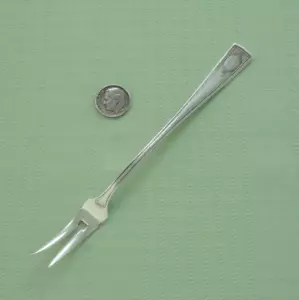 Antique WALLACE Sterling Silver CARTHAGE Arts Crafts Mission PICKLE OLIVE Fork - Picture 1 of 4