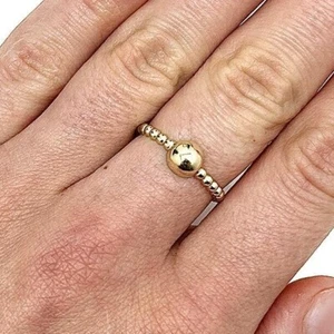 14 Karat Echt Gold Perlen Kugel Bandring - Bild 1 von 5