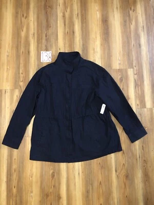 Chaqueta utilitaria vintage antigua azul marino con cremallera frontal para hombre XL azul cordón cintura informal Foto 1 de 4