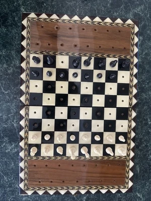 Винтажный дорожный шахматный набор середины века - Изображение 1 из 3