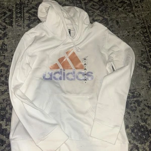 Adidas Hoodie Girls Sz Medium 12-14 Pullover Junior Hooded Sweatshirt Logo - Picture 1 of 1