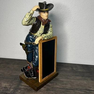 SONOMA Happy Trails Cowboy with Chalkboard Message Menu Bar 15" tall EUC 4374 - Image 1 of 4