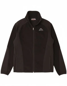 KAPPA Mens Fleece Jacket UK 40 Large Black Colourblock Polyester CK14 - Picture 1 of 5