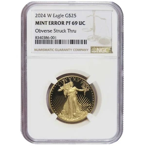 2024-W Proof $25 American Gold Eagle 1/2 oz NGC PF69UC Mint Error - Picture 1 of 3