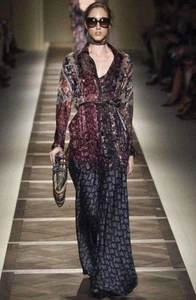 Camicia tunica ETRO seta multicolore fuga blusa cintura paisley trasparente M-L - Foto 1 di 24