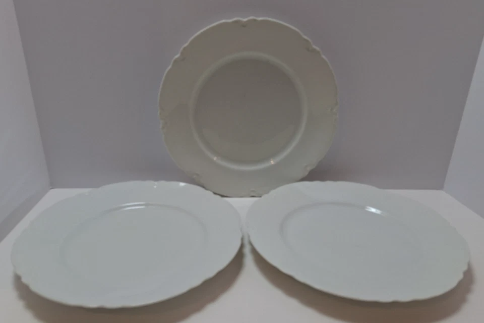 Lote de 3 Platos de Cena Thomas Blanco Francés Bordes en Relieve Baviera De Colección Foto 1 de 4