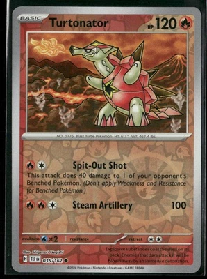 Pokemon Turtonator #035/162 SV05: Temporal Forces Common Reverse Holo - Image 1 of 2