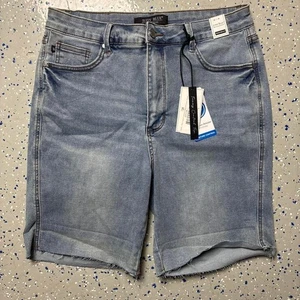 NWT Judy Blue High Waist Tummy Control Blue Denim Cutoff Womans XL (31w) Faded - Picture 1 of 5