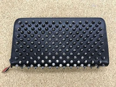 Christian Louboutin W Panettone Wallet Auth Studs Spike Round Zip Long Purse - Image 1 of 4
