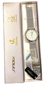 Shengke Sinobi Utime Watch With Silver Mesh Band New In Box B#1 - Picture 1 of 5