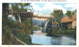 Old Water Wheel in the Heart of the Mountains Blue Ridge North Carolina Postcard - Picture 1 of 2