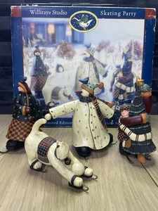Williraye Studio "Skating Party" Limited Edition 4 Piece Collector's Set WW2351 - Picture 1 of 7