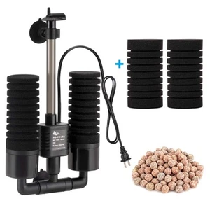 Aquarium Sponge Filter, Power Driven Double Biochemical Water Filter, Quiet S... - Picture 1 of 7