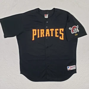 Vtg Pittsburgh Pirates Baseball Jersey Mens 52 Black Rawlings Made In USA MLB - Picture 1 of 14