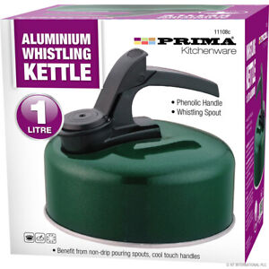 NEW GREEN 1L ALUMINIUM WHISTLING KETTLE CAMPING FISHING HOME LIGHTWEIGHT BOIL