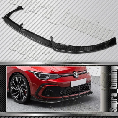 Alerón labial de parachoques delantero de fibra de carbono para Volkswagen VW Golf GTI MK8 2021-2024 Foto 1 de 4