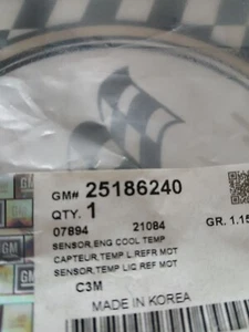 GM 25186240 Engine Coolant Temperature Sensor - Picture 1 of 3
