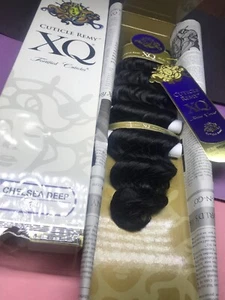XQ CUTICLE REMY YAKY 100% HUMAN HAIR WEAVE_CHELSEA_DEEP_WAVE_14"_#1 - Picture 1 of 4