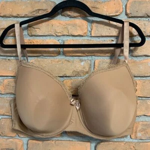 Sujetador Paramour 40DD para mujer marrón ligeramente forrado con aros camiseta picot encaje ribete - Imagen 1 de 4