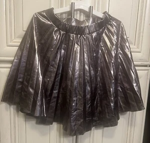 Zara GIRLS Metallic Pleated Skirt Size 9 - Picture 1 of 6