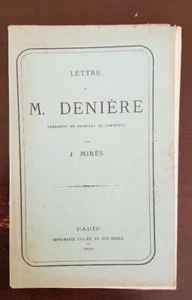 LETTRE A M. DENIERE président du tribunal de commerce par J. MIRES en 1864 - Imagen 1 de 3