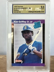 1989 Donruss #33 Rated Rookie Ken Griffey Jr. Graded USA 8.0 - Picture 1 of 2