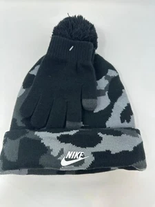 Nike Big Kids Futura Camo-Print Beanie & Gloves 2 Piece Set A0(A460T) - Picture 1 of 4