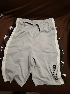 NEW Converse Big Boys Athletic Shorts, Gray/Black/Stars, Size LARGE - Image 1 of 4