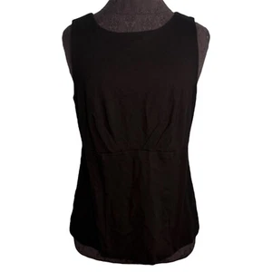 CABi Blouse Shirt Tank Top Women Size 12 Black Classic Minimalist Workwear - Picture 1 of 11