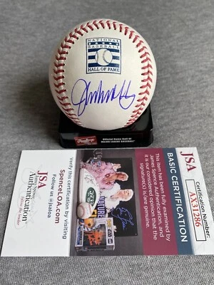 JOHN SMOLTZ AUTOGRAPH HALL OF FAME LOGO BASEBALL ATLANTA BRAVES JSA AX31286 - Image 1 of 2