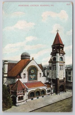 Postal 1907-15 Memorial Church Reading Pennsylvania PA Foto 1 de 2