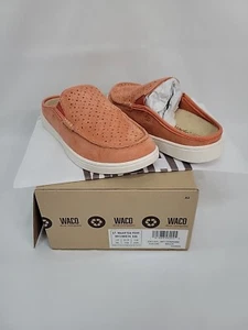 Womens Shoe Waco SPENCO Size 5 D Perforated Suede Slip-On Mules Shoes - Picture 1 of 8