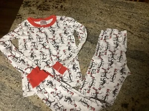 Hanna Andersson Dr Suess Cat In The Hat Organic Cotton Long John Pajamas 150 - Picture 1 of 3