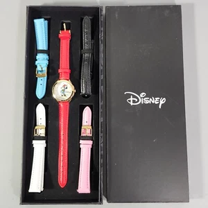 Disney Minnie Mouse Women Watch Set 5 Color Interchangeable Bands Wristwatch - Picture 1 of 22