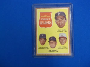 1962 Topps Baseball # 60 NL KO Leaders Koufax EX - Picture 1 of 2