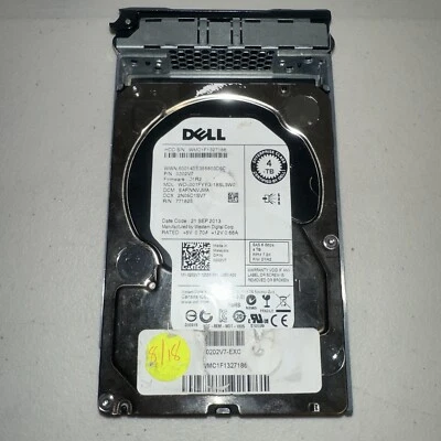 Dell Original  0202V7 4TB 7.2K 6Gb/s 3.5" SAS SERVER HDD Hard Drive W/Caddy - Image 1 of 4