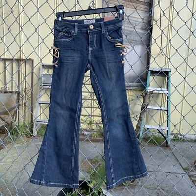 Pantalones de mezclilla Mudd acampanados con cordones Y2K para niñas talla 6X nuevos con etiquetas Foto 1 de 4