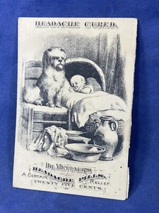 C.1885 Dr. Mettaur's Headache Pills "Testimony of the Clergy" 4 pg Trade Card - Picture 1 of 4