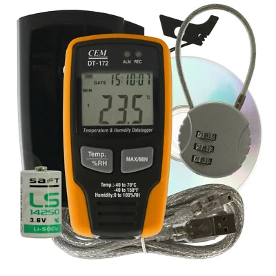 Klima Datenlogger Temperatur und Feuchtigkeits sensor aufzeichnung LCD-Anzeige  - Bild 1 von 4