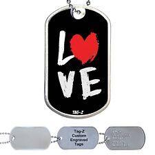 Love Heart O, Valentine's Day Dog Tag Necklace - Customized - Tag-Z