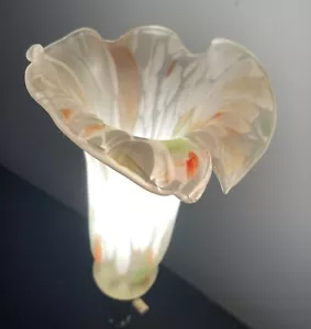Paralume in vetro scanalato tulipano giglio per lampada per luce stile art nouveau - Foto 1 di 14