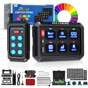6 Gang Switch Panel Wireless Remote Control Circuit Box RGB Color Toggle Switch - Picture 1 of 21
