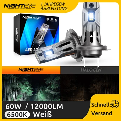 NIGHTEYE H7 LED Scheinwerfer 12000LM  Mit Zulassung Canbus fehlerfrei Halogen 2X - Bild 1 von 4