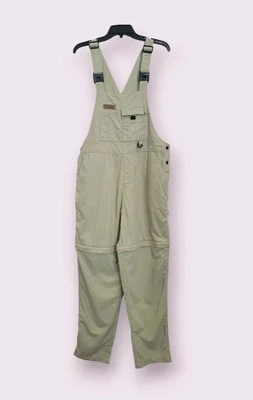 Cabela's For Women Bib Overalls Size L Light Green Zip Off Legs Pockets Galore - Image 1 of 4